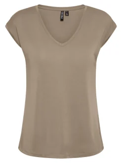 Pieces, Naisten T-paita, Pckamala Tee Noos Bc Vaalea Beige