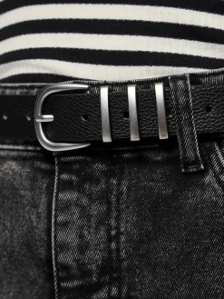 Pieces naisten vyö, PCLEA JEANS BELT Black Black W/Silver