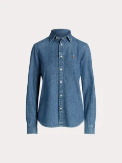 Polo Ralph Lauren farkkupaita, LS CRLTE ST-LONG SLEEVE-BUTTON FRONT SHI Indigo