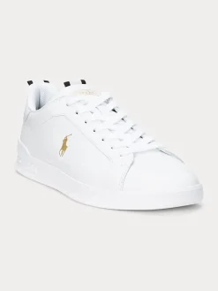 Polo Ralph Lauren kengät, HRT CT II SNEAKERS LOW WHITE GOLD Valkoinen