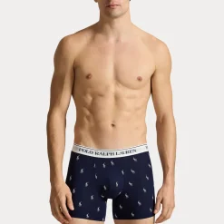 Polo Ralph Lauren Miehet Alushousut K Boxer Brief 3kpl AOP tummansininen