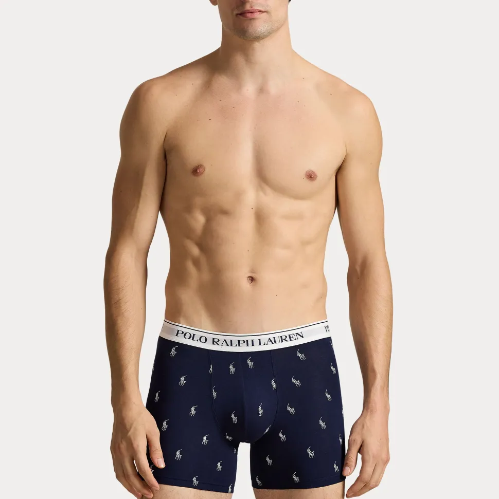 Polo Ralph Lauren Miehet Alushousut K Boxer Brief 3kpl AOP tummansininen