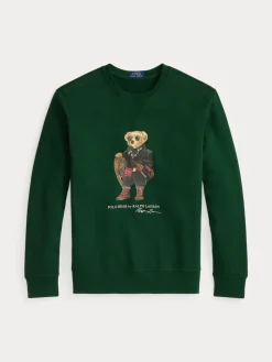 Polo Ralph Lauren miesten collegepusero, LONG SLEEVE POLO BEAR Vihreä