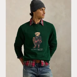 Polo Ralph Lauren miesten collegepusero, LONG SLEEVE POLO BEAR Vihreä