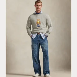 Polo Ralph Lauren miesten collegepaidat Polo Bear Fleece Sweatshirt, vaaleanharmaa