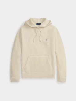 Polo Ralph Lauren miesten huppari Long Sleeve Knit Pullover Hoodie, luonnonvalkoinen