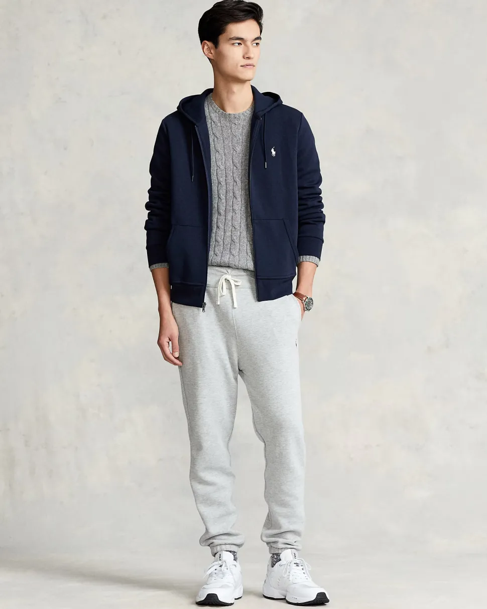 Polo Ralph Lauren Miesten Huppari, DOUBLE KNIT HOODIE FULL ZIP ATHLETIC Tummansininen