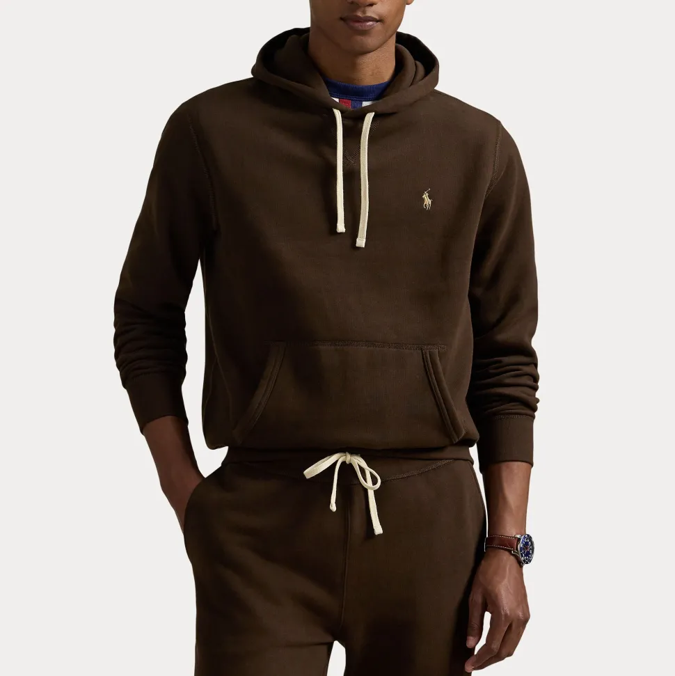 Polo Ralph Lauren miesten huppari Long Pull Over Hoodie, tummanruskea