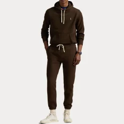 Polo Ralph Lauren miesten huppari Long Pull Over Hoodie, tummanruskea