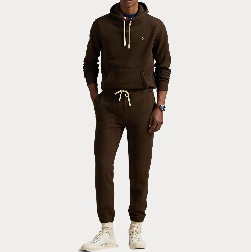Polo Ralph Lauren miesten huppari Long Pull Over Hoodie, tummanruskea