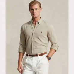 Polo Ralph Lauren Miesten Kauluspaita, FEATHERWEIGHT MESH SHIRT Hiekka