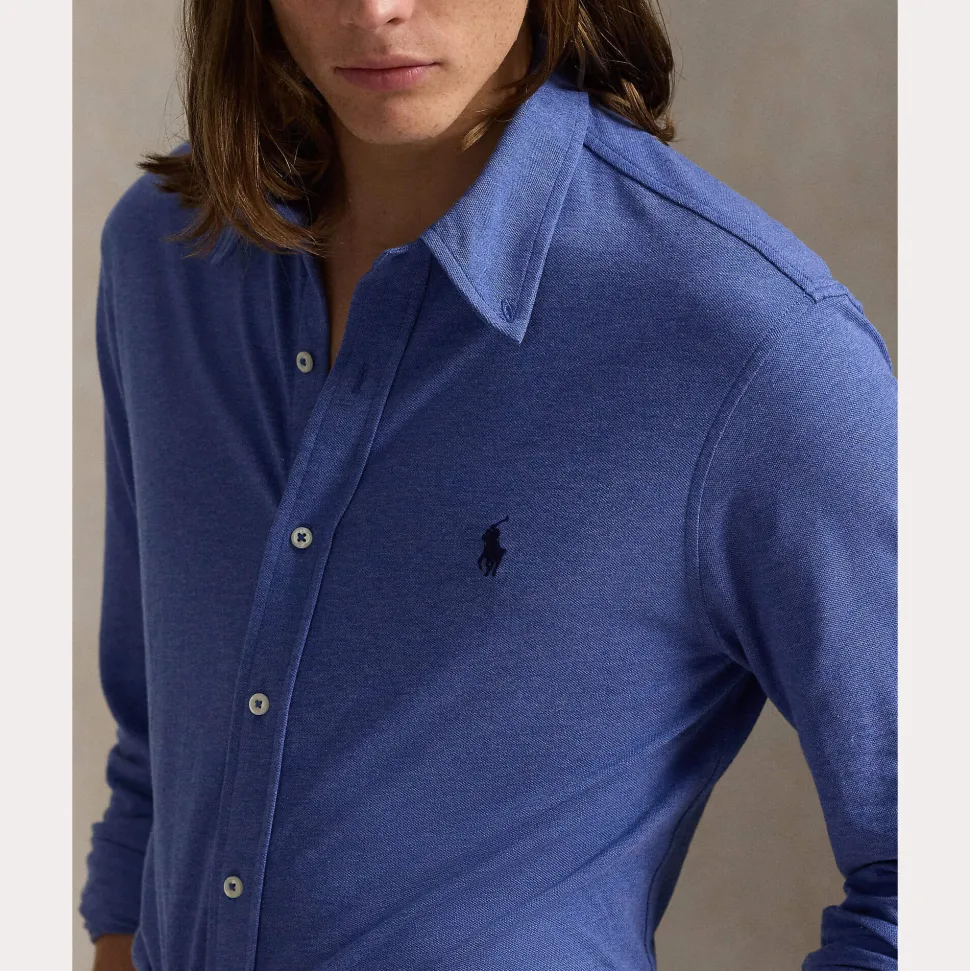 Polo Ralph Lauren Miesten Kauluspaita, FEATHERWEIGHT MESH SHIRT Keskisininen
