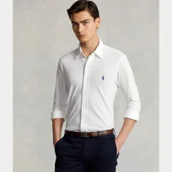 Polo Ralph Lauren Miesten Kauluspaita, FEATHERWEIGHT MESH SHIRT Valkoinen