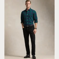 Polo Ralph Lauren miesten kauluspaita, LONG SLEEVE SPORT SHIR Vihreä Ruutu
