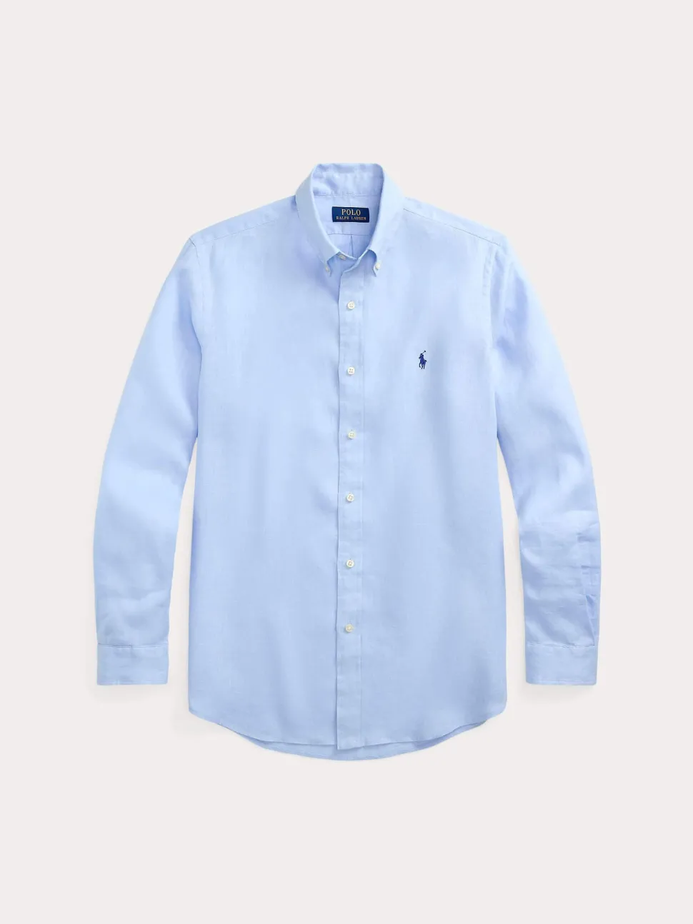Polo Ralph Lauren miesten kauluspaita, POLO LINEN SHIRT LS CUSTOM FIT Keskisininen