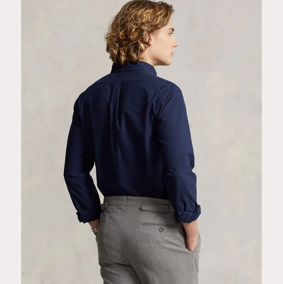 Polo Ralph Lauren miesten kauluspaita, LONG SLEEVE-SPORT Sininen