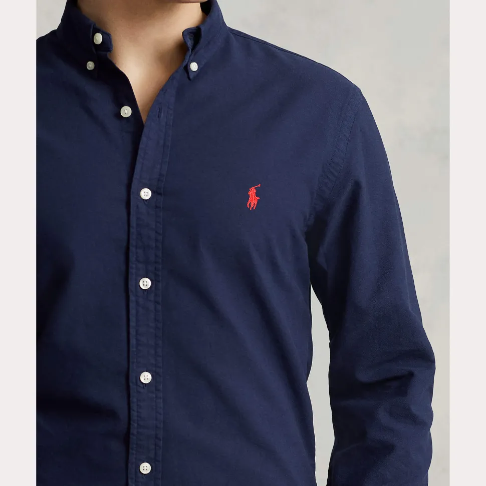 Polo Ralph Lauren miesten kauluspaita, LONG SLEEVE-SPORT Sininen