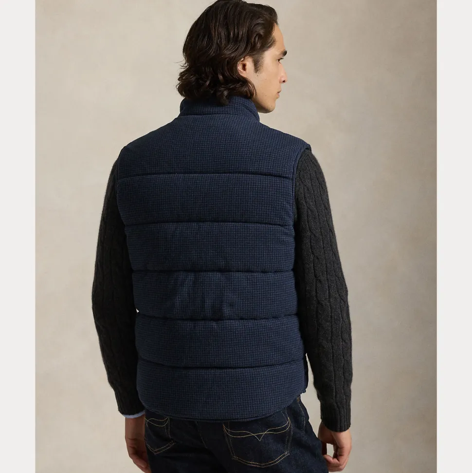 Polo Ralph Lauren Miesten liivi Houndstooth Print Estate Rib, sininen