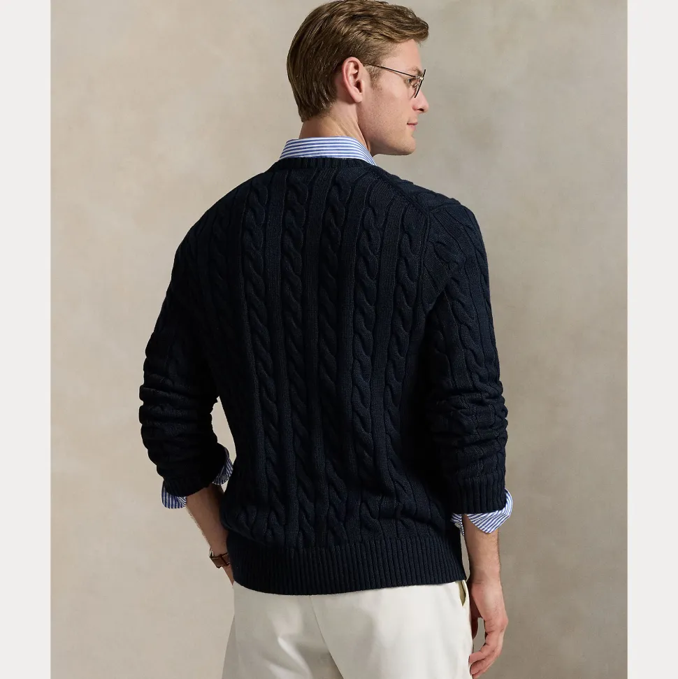 Polo Ralph Lauren miesten neule, LS DRIVE LONG SLEEVE PULLOVER Tummansininen