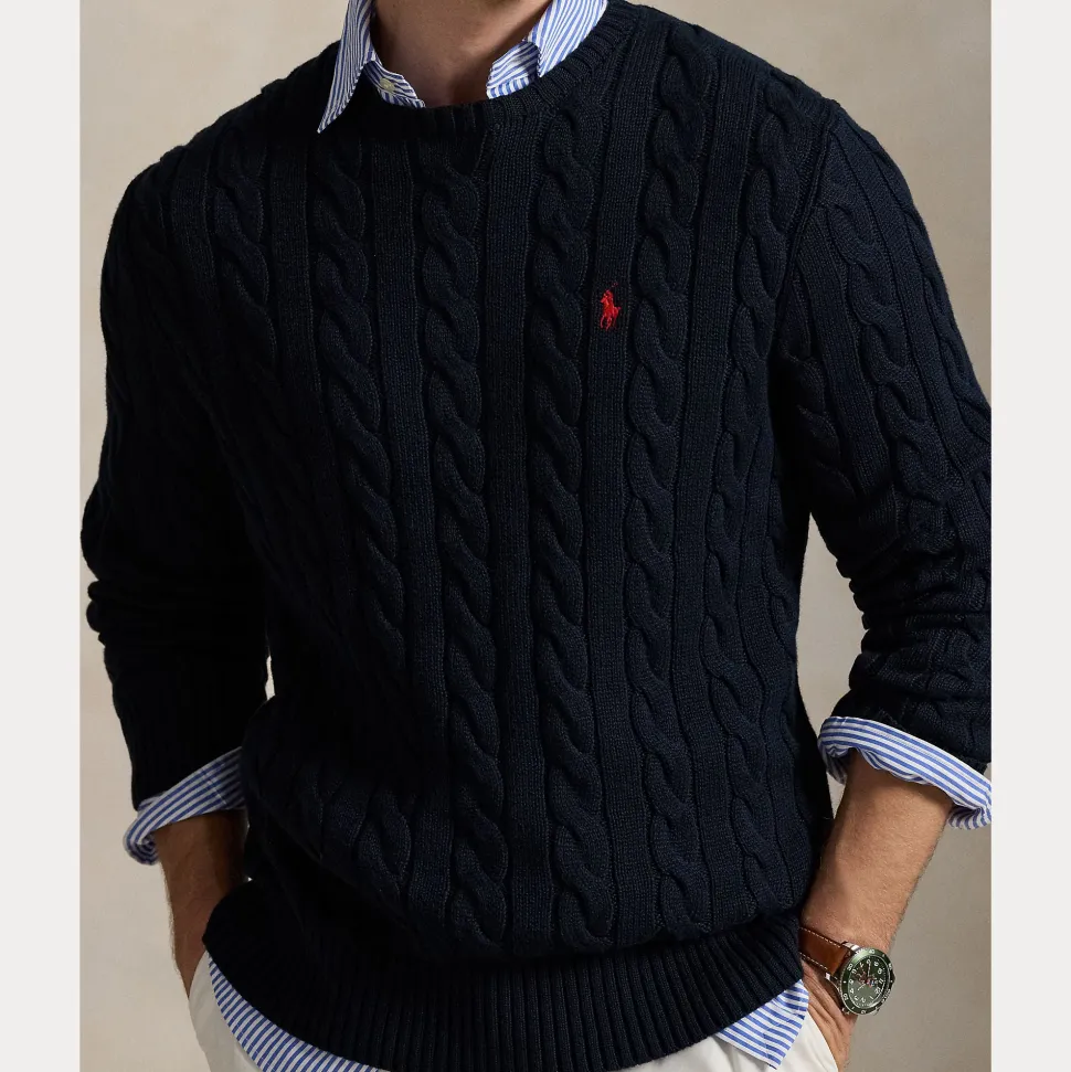 Polo Ralph Lauren miesten neule, LS DRIVE LONG SLEEVE PULLOVER Tummansininen