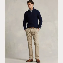Polo Ralph Lauren miesten neule, COTTON HALF ZIP PULLOVER Tummansininen