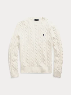 Polo Ralph Lauren miesten neule, LS DRIVE LONG SLEEVE PULLOVER Valkoinen