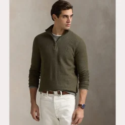 Polo Ralph Lauren miesten neule, POLO HALF ZIP Khaki