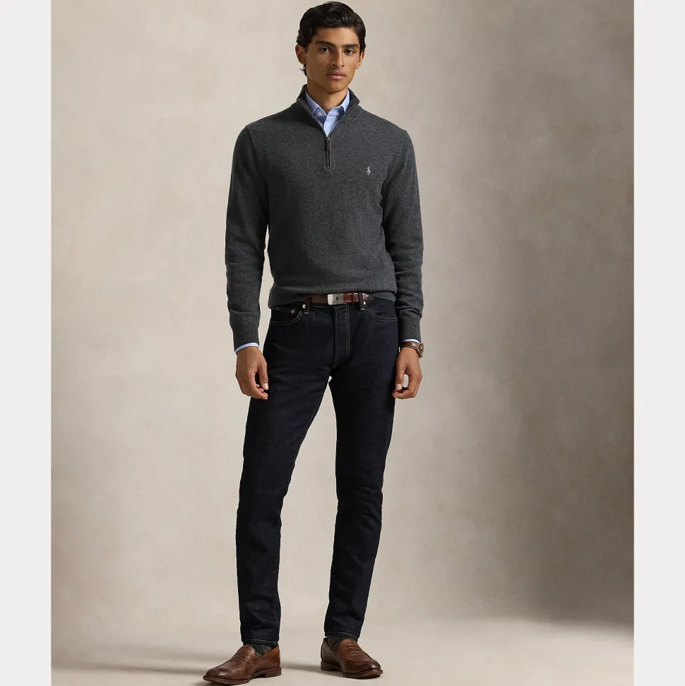 Polo Ralph Lauren Miesten Neulepusero LS HZ PP-LONG SLEEVE-PULLOVER, tummanharmaa