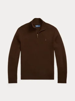 Polo Ralph Lauren Miesten Neulepusero LS HZ PP-LONG SLEEVE-PULLOVER, tummanruskea