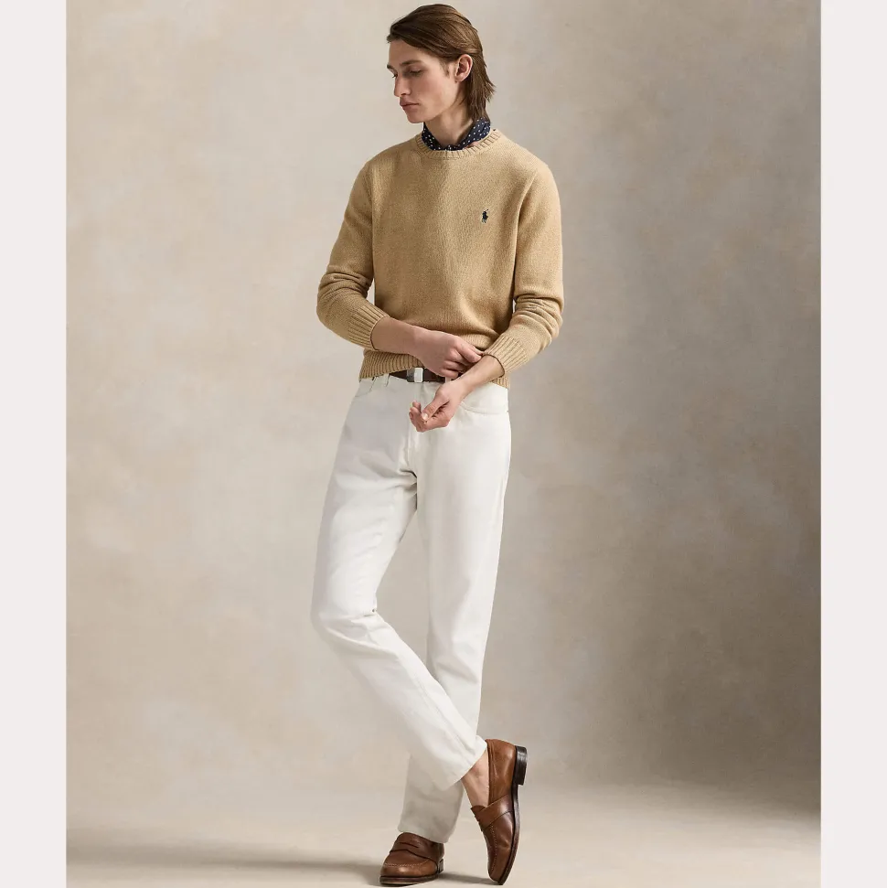 Polo Ralph Lauren Miesten Neulepusero, LONG SLEEVE-SWEATER Beige