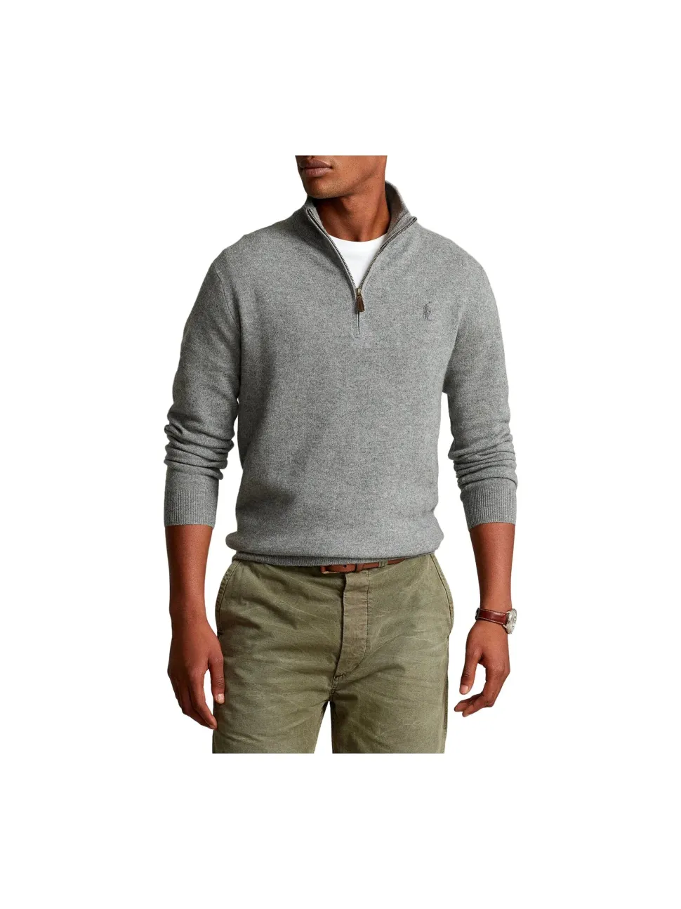 Polo Ralph Lauren Miesten Neulepusero, LS HZ PP-LONG SLEEVE-PULLOVER Keskiharmaa