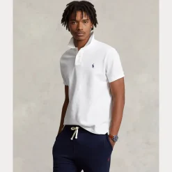 Polo Ralph Lauren miesten pikeepaita, SLIM FIT MESH POLO Valkoinen