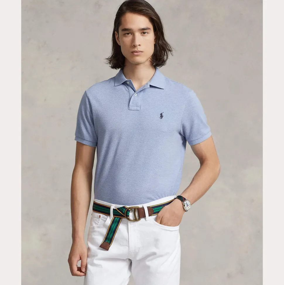 Polo Ralph Lauren miesten pikeepaita, POLO PIKEE CUSTOM SLIM Vaaleansininen