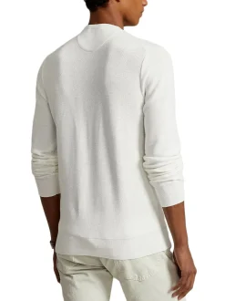 Polo Ralph Lauren miesten pusero, TEXTURED COTTON CREWNECK SWEATER Valkoinen