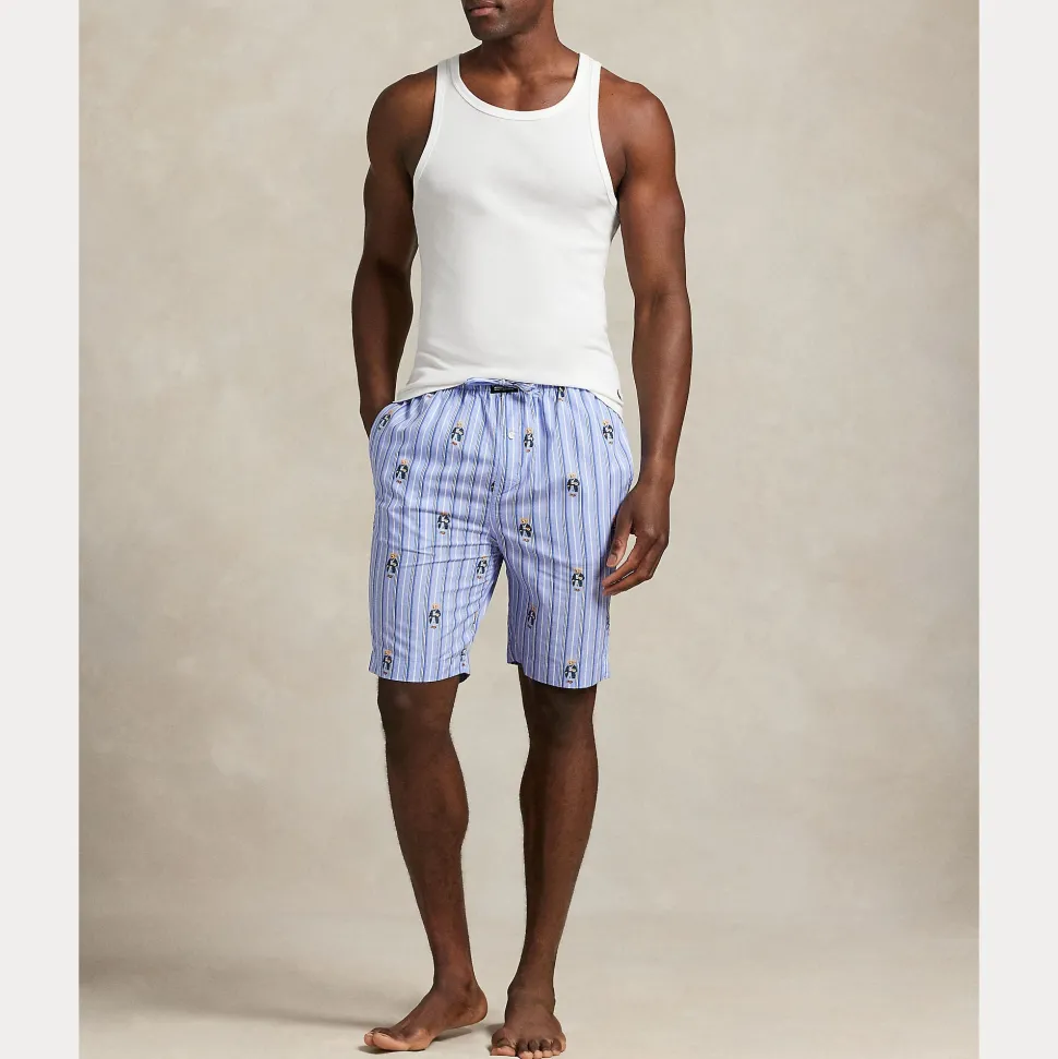 Polo Ralph Lauren miesten pyjamahousut K Sleep Short Sleep Bottom, raidallinen sininen