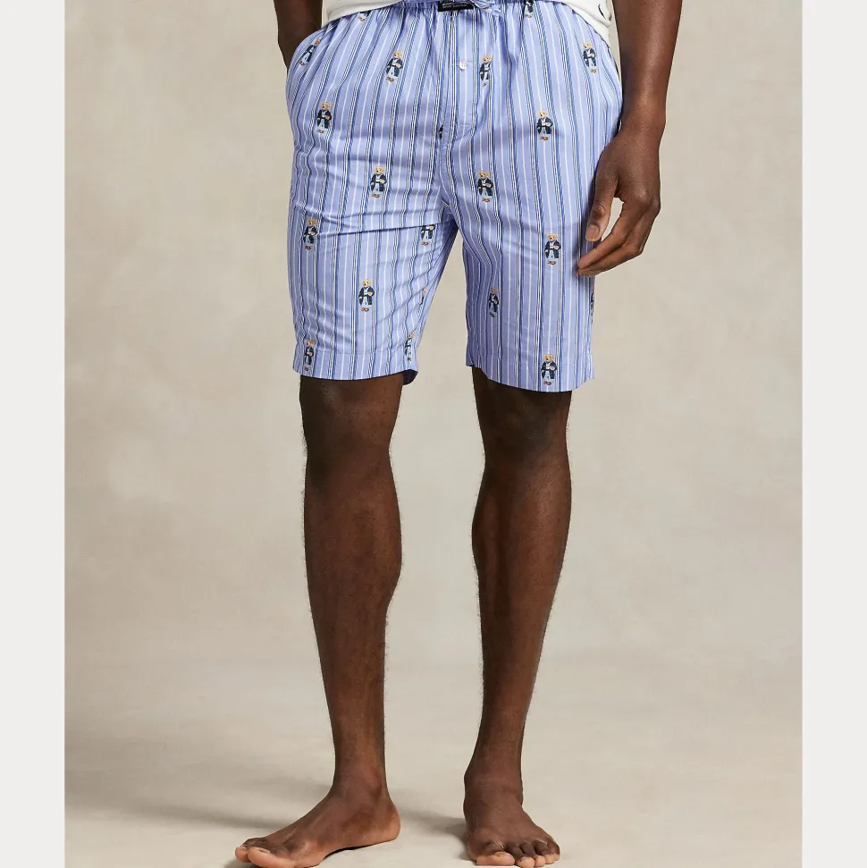 Polo Ralph Lauren miesten pyjamahousut K Sleep Short Sleep Bottom, raidallinen sininen