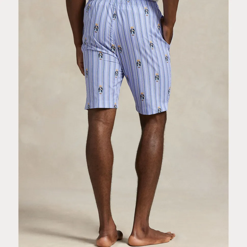 Polo Ralph Lauren miesten pyjamahousut K Sleep Short Sleep Bottom, raidallinen sininen