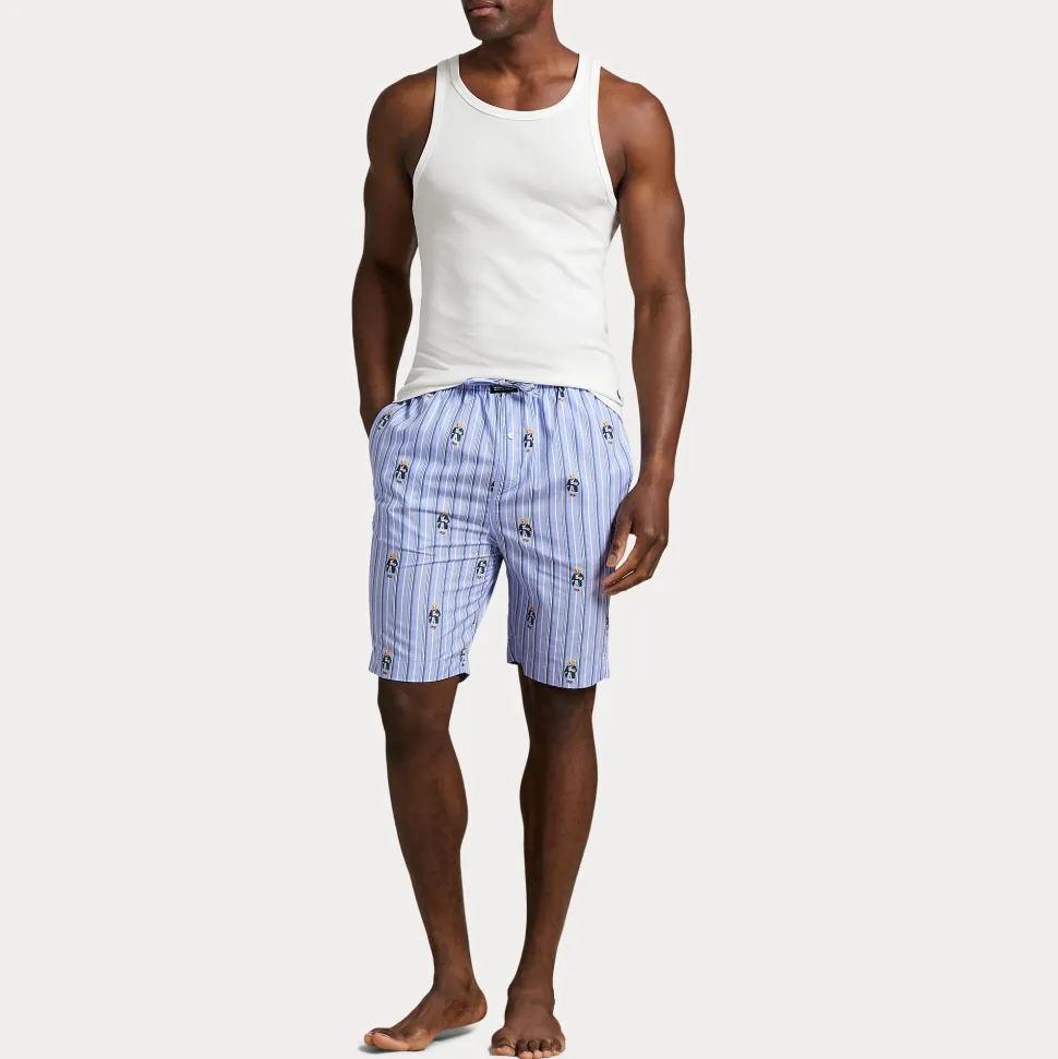 Polo Ralph Lauren miesten pyjamahousut K Sleep Short Sleep Bottom, raidallinen sininen