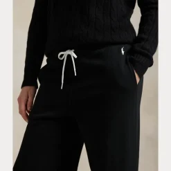 Polo Ralph Lauren naisten collegehousut Knit-Open Botton Sweatpant-pants, musta