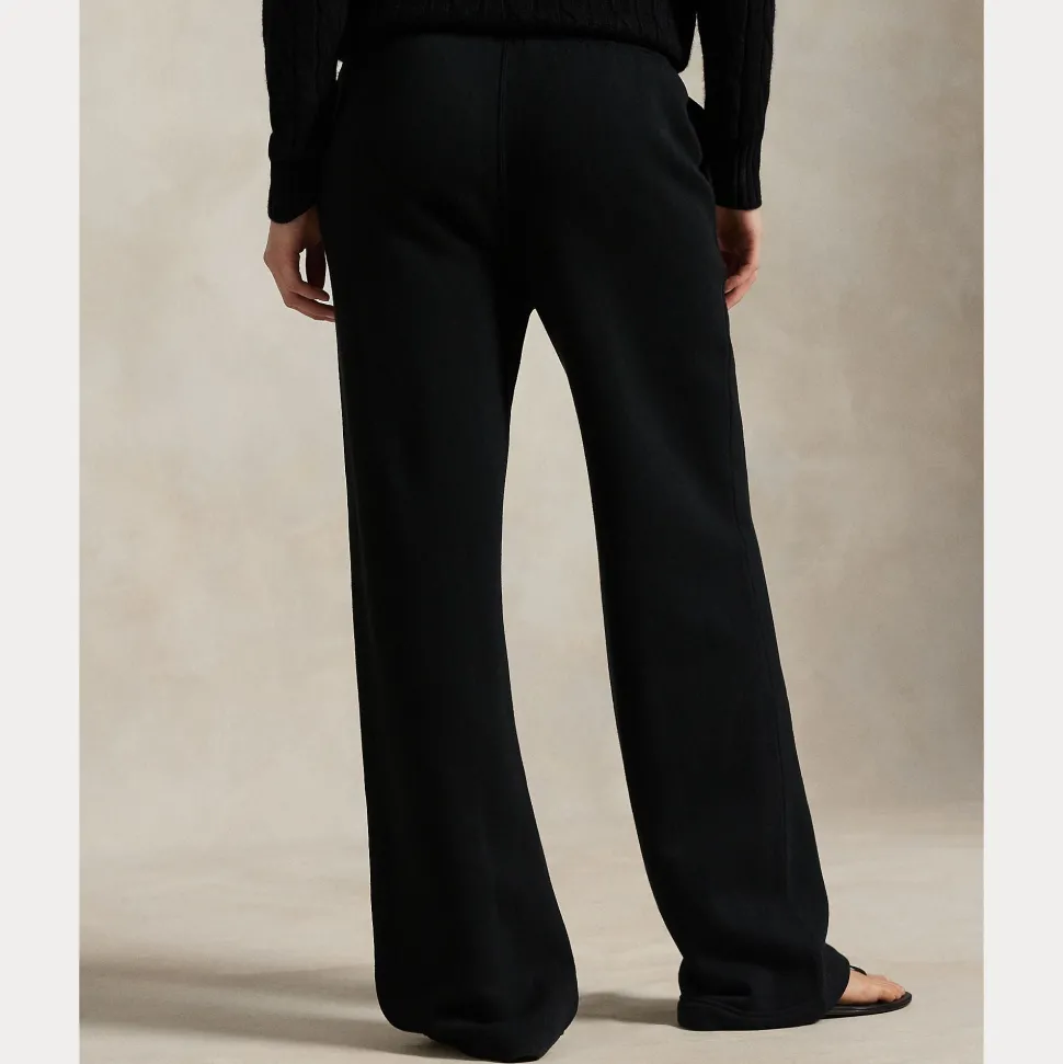 Polo Ralph Lauren naisten collegehousut Knit-Open Botton Sweatpant-pants, musta