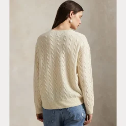 Polo Ralph Lauren naisten neulepusero, SWEATHER PULLOVER Luonnonvalkoinen