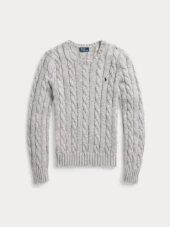 Polo Ralph Lauren naisten neulepusero, SWEATER-PULLOVER Vaaleanharmaa