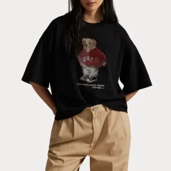 Polo Ralph Lauren naisten t-paita Polo Bear Knit-t-shirt, musta