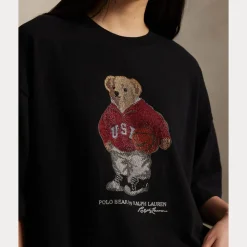 Polo Ralph Lauren naisten t-paita Polo Bear Knit-t-shirt, musta