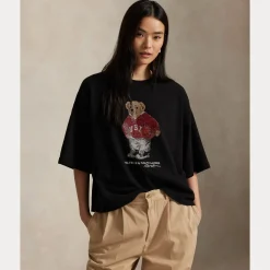 Polo Ralph Lauren naisten t-paita Polo Bear Knit-t-shirt, musta