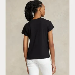 Polo Ralph Lauren naisten t-paita, NEW RLTPP-SHORT SLEEVE-T-SHIRT Musta