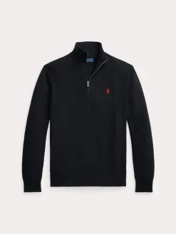 Polo Ralph Lauren puolivetoketjullinen neule, POLO HALF ZIP Musta