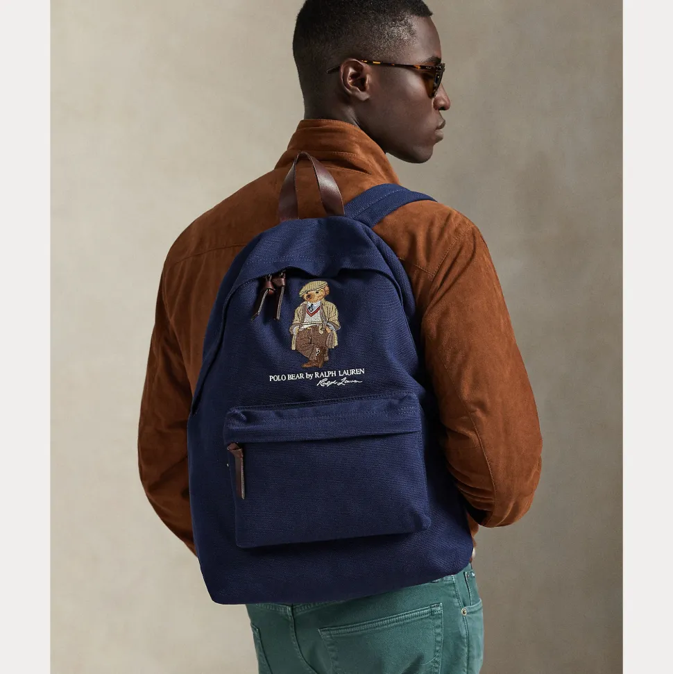 Polo Ralph Lauren Unisex reppy Polo bear Canvas Backbag, tummansininen