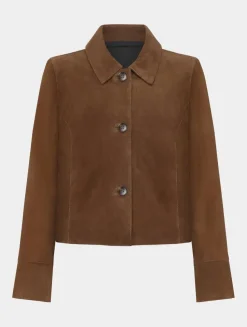 Saki naisten nahkatakki, THEA JACKET Konjakinruskea