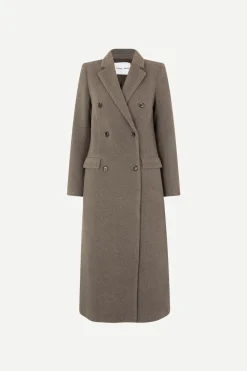 Samsoe Samsoe naisten villakangastakki FALCON COAT 11104, tummanruskea